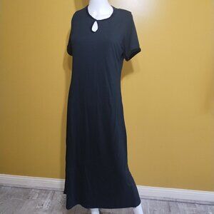 VTG 80s Studio Collection Short Sleeve Velvet Trimmed Maxi Dress M Whimsygoth